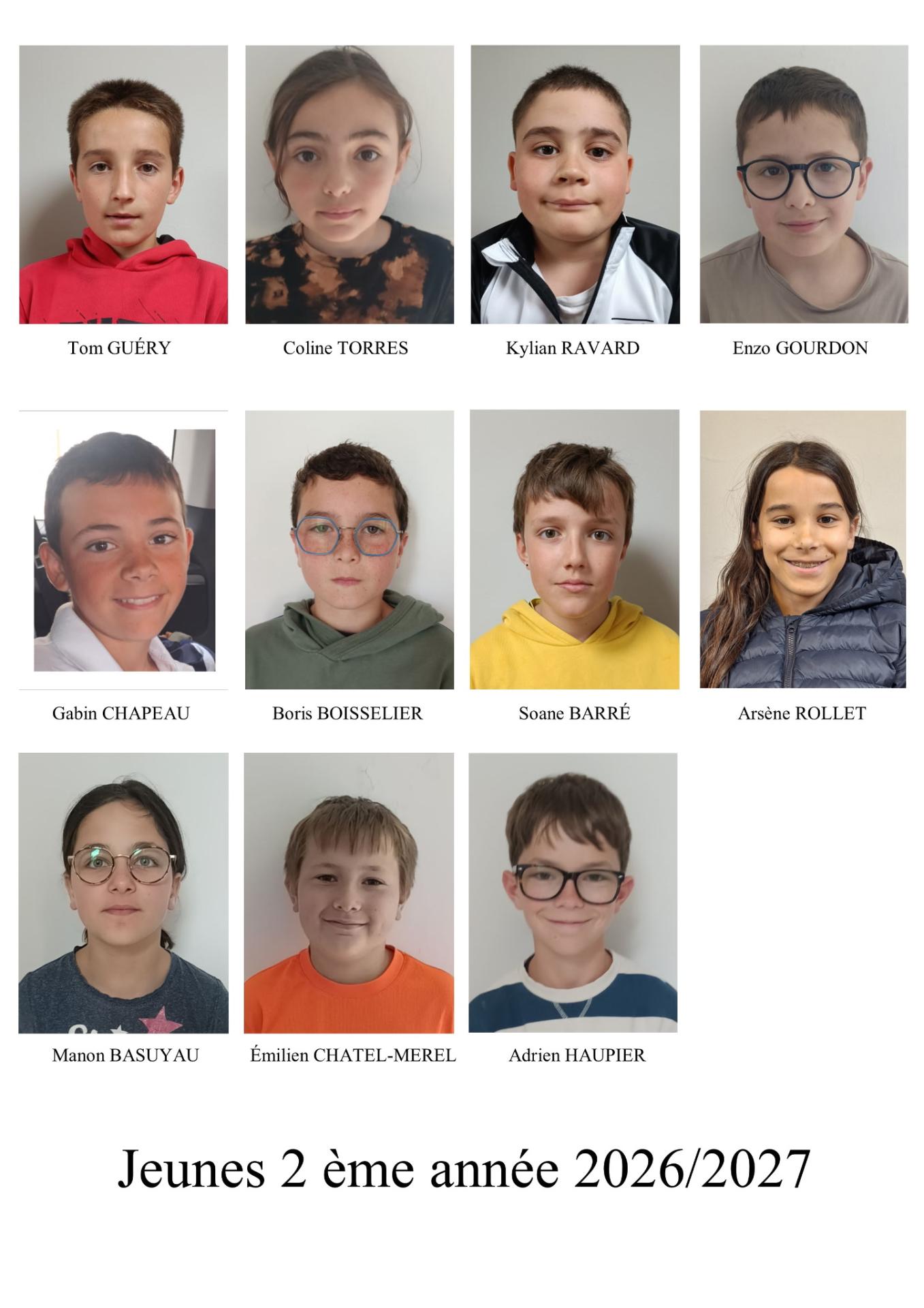 Jeunes deuxième année