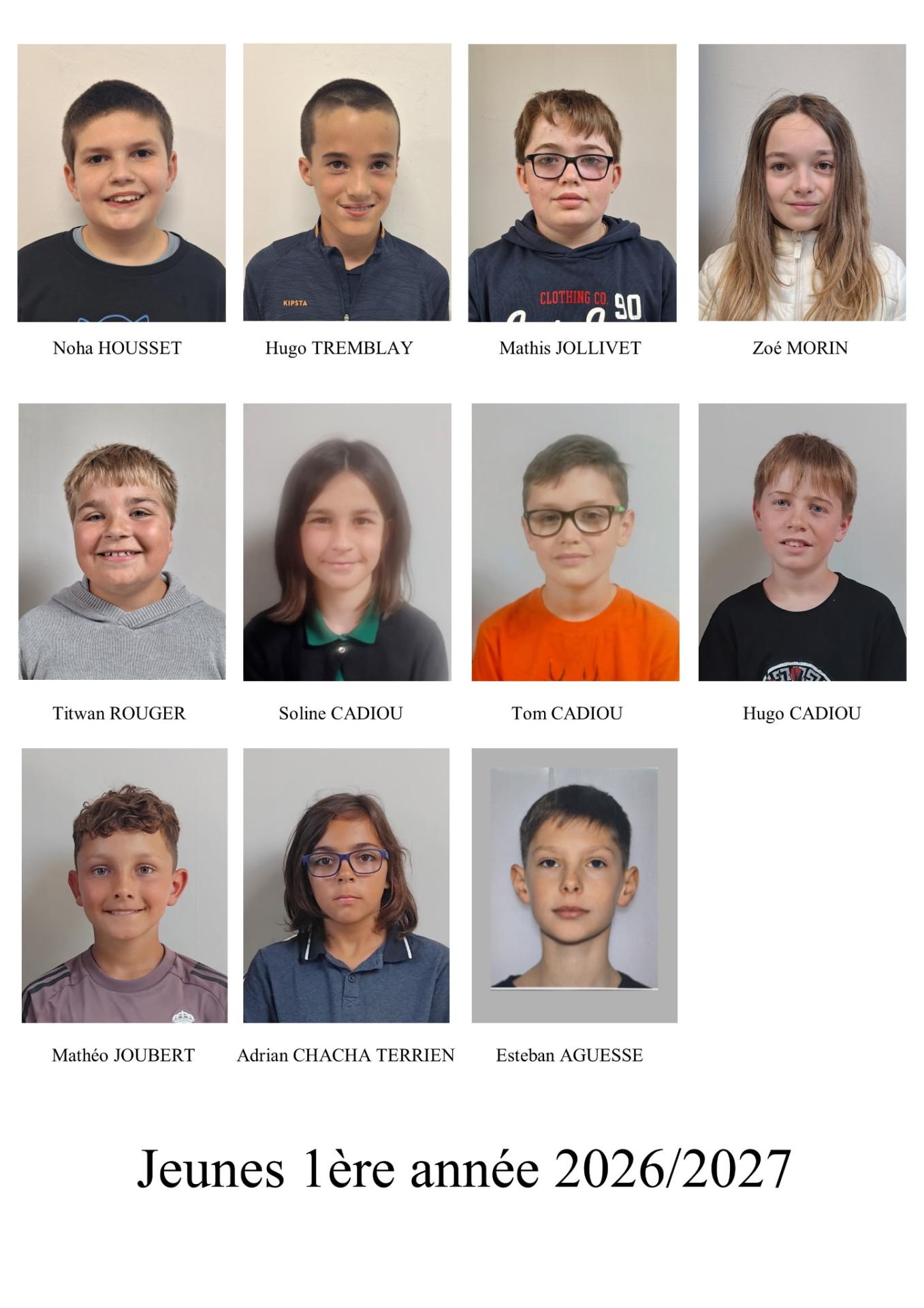 Jeunes première année.